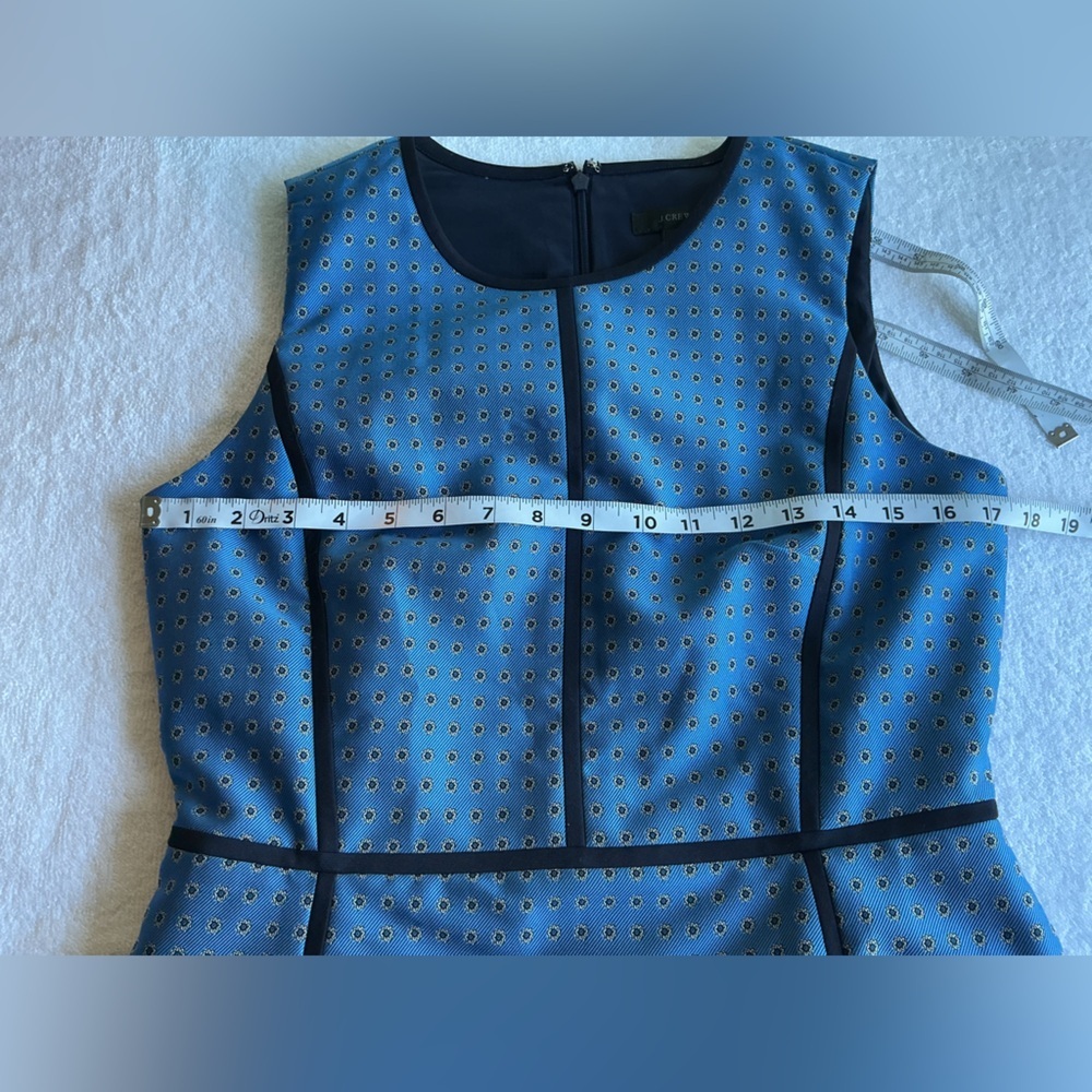 J. Crew Blue Mini Dress with Black Trim - Picture 12 of 14
